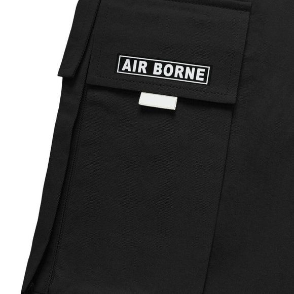 Black Street Style Men's Cargo Pants w/Letter Grap - Picture 5 of 6